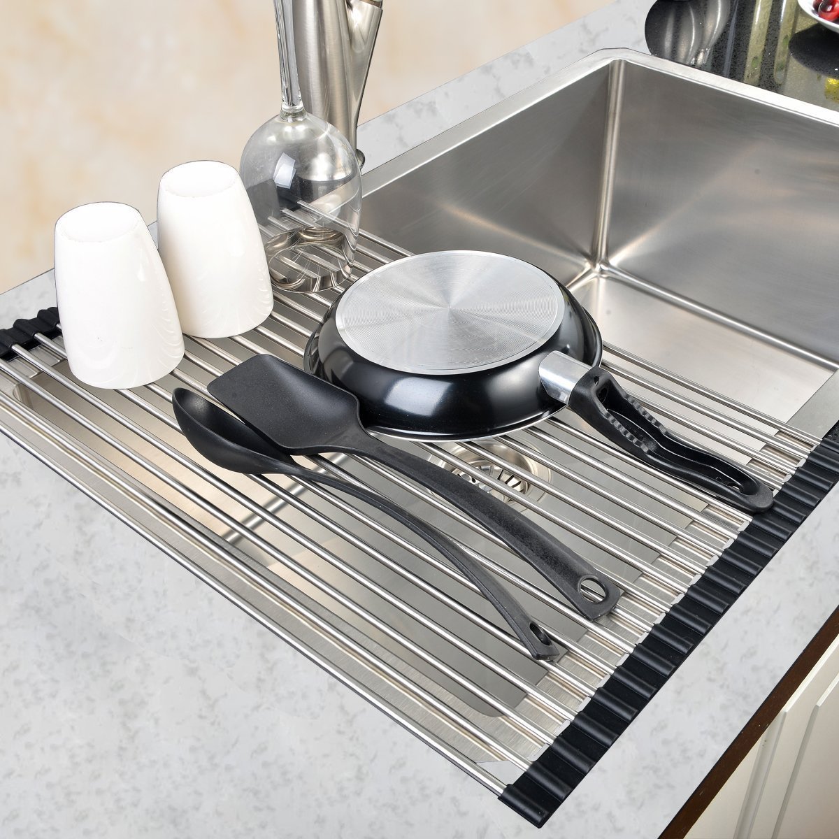 Kitchen Sink Protector, kitchen decor, Black(90% Stainless steel) Kitchen Sink Protector Stainless Steel